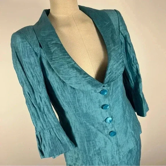 KALIKO suit set blazer and skirt linen  blend EU 36 - Picture 4 of 16